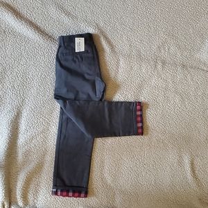 NWT crewcuts boys lined chino pant. Size 6. Asphalt blue. Checkered lining.